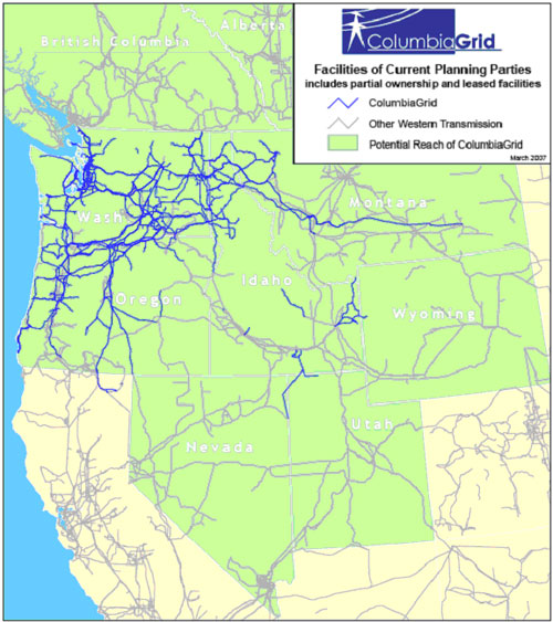 Map of the Columbia Grid Network